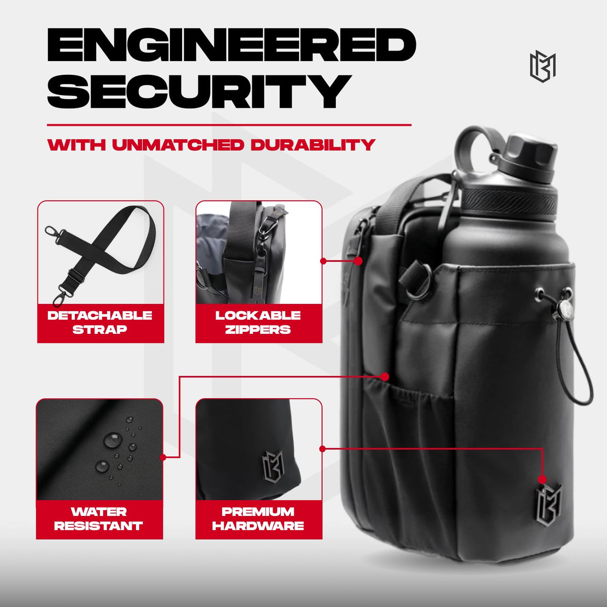 Magnetic Gym Bottle Holder Bag