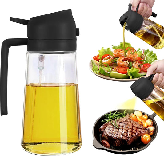 2-in-1 Glass Oil Dispenser & Sprayer for Cooking, 500ml