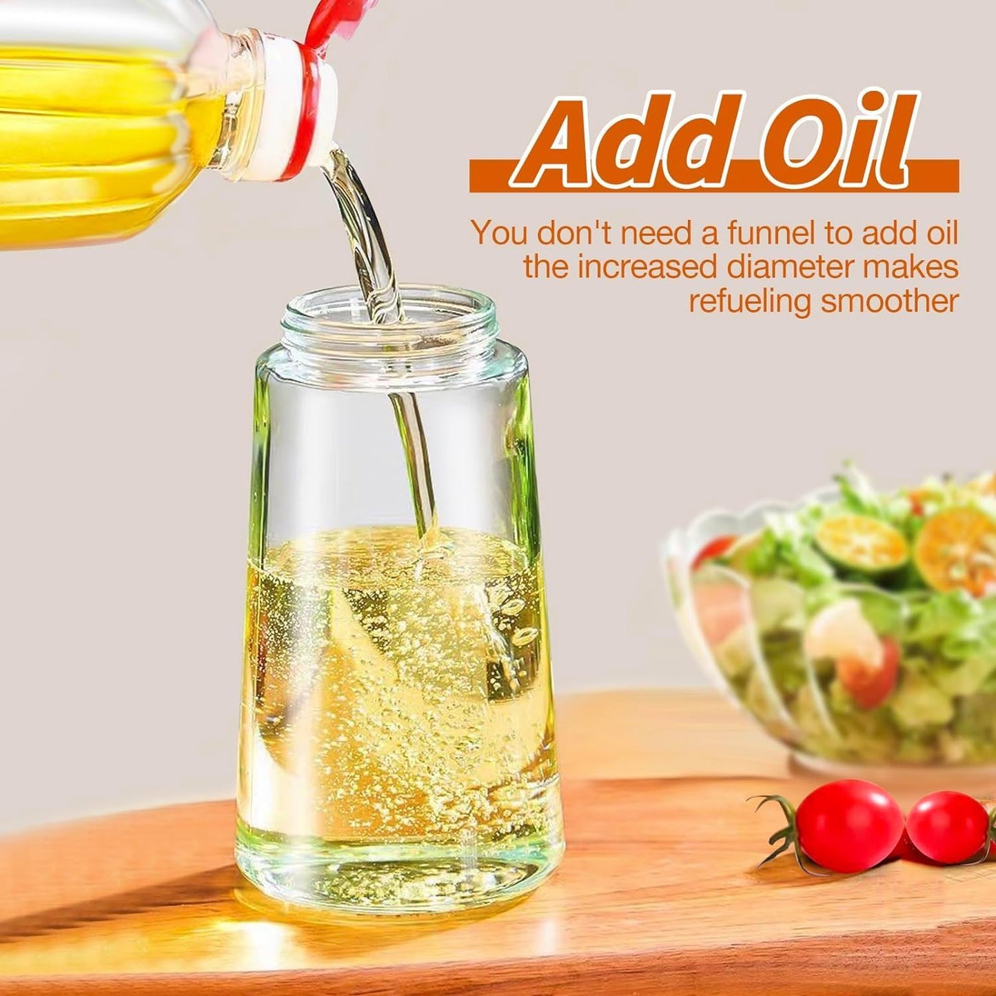 2-in-1 Glass Oil Dispenser & Sprayer for Cooking, 500ml