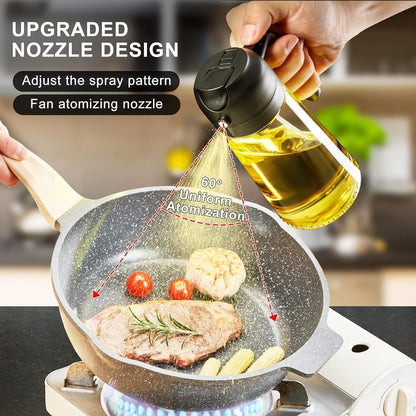 2-in-1 Glass Oil Dispenser & Sprayer for Cooking, 500ml